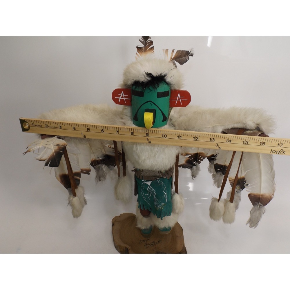 Navajo Native American signed Eagle Dancer Kachina Doll - Large - 22" tall ! - Picture 13 of 16